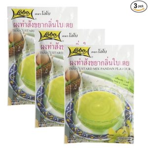 Lobo : Thai Custard Dessert Mix Pandan Flavor 4.2 Oz.(120g) - Pack of 3